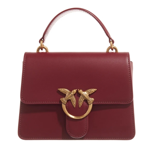 Pinko Satchel Love One Top Handle Mini Light Bordeaux-Antique Gold