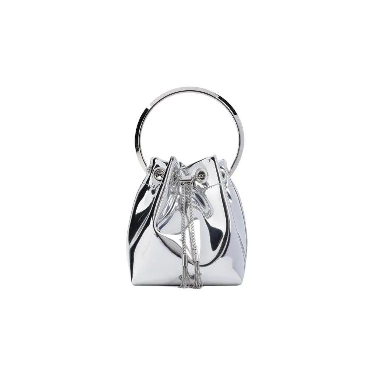 Jimmy Choo Crossbody Bags - Silver Textile Bon Bon Handbag - für Damen