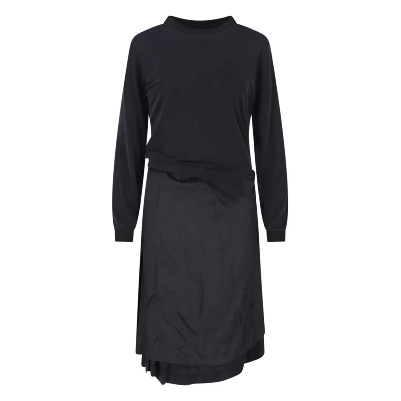 Maison Margiela Midikleid Sleek Black Dress With Timeless Silhouette Black
