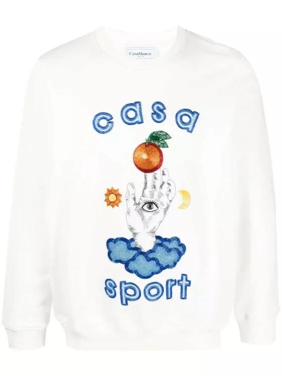 Casablanca - Casa Talisman Crew Neck Sweatshirt - Größe XL - white