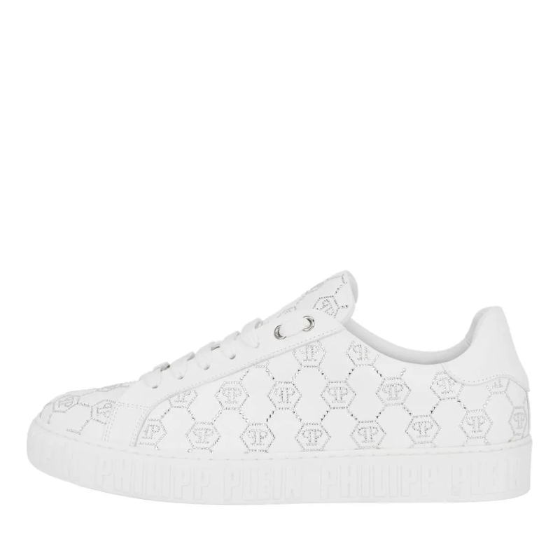 Philipp Plein Low-Top-Sneaker Entdecken Sie die Einzigartigkeit dieser funkelnde weiss