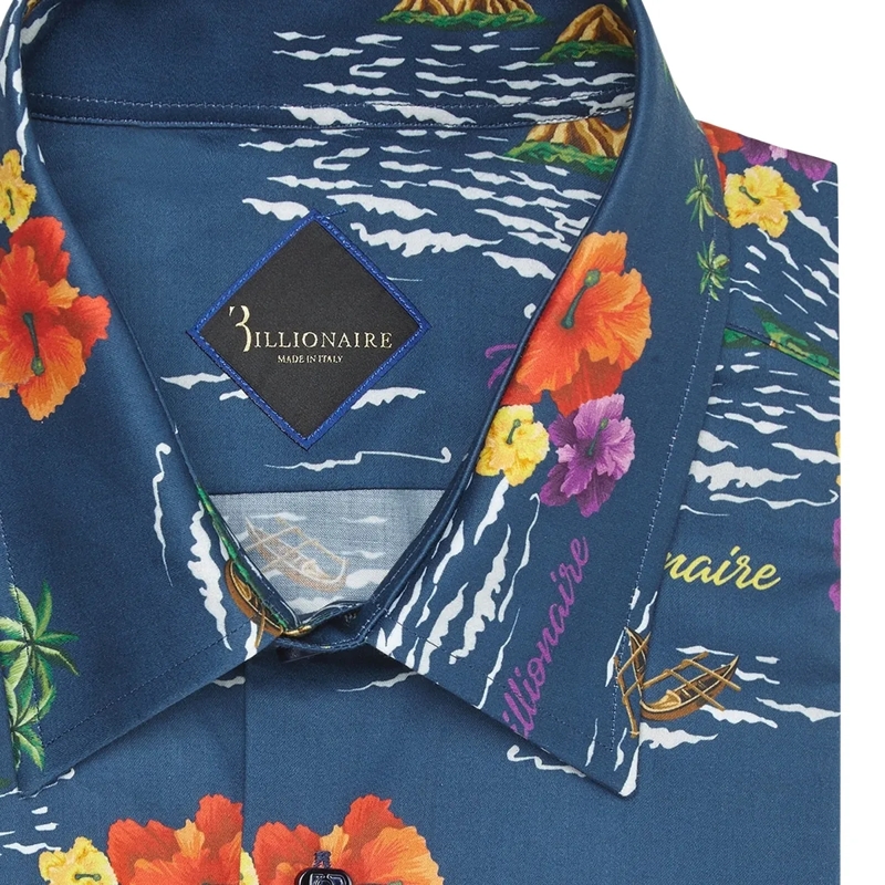 BILLIONAIRE Hemd Hemd Slim Fit Palms dunkel-blau(Image 5)