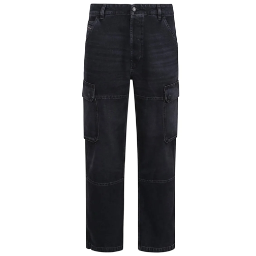 Diesel Jeans 5 Pocket Mid-Rise Black Denim Jeans Black