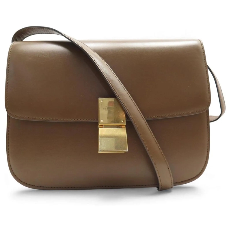 Celine Crossbody Bag CELINE CLASSIC MEDIUM BOX LEDER BRAUN SCHULTERTASC braun