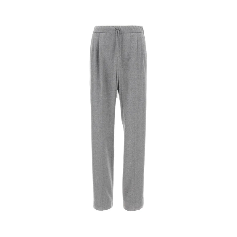 Max Mara  Sporty Trousers With Drawstring And Pleated Front Grey
