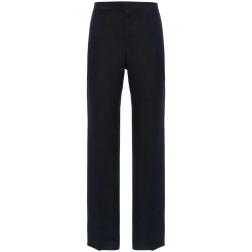 Lardini Navy Blue Linen Trousers Blue 