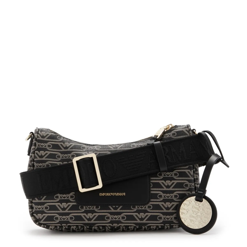 Emporio Armani Crossbody Bag Monogram Ba Nero-Ecru