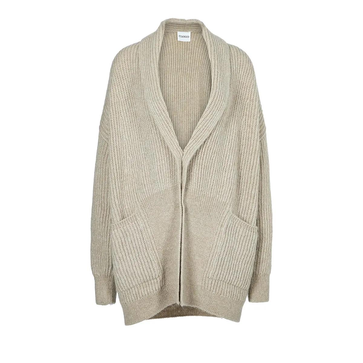 Closed - shawl collar cardigan - Größe XS - beige