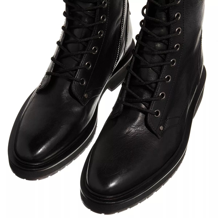 Black combat lace up boots online