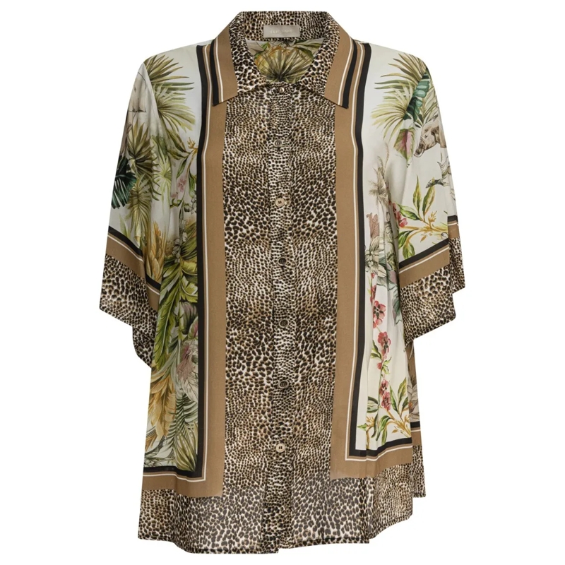 Elie Saab Hemd Savannah Print Shirt Brown