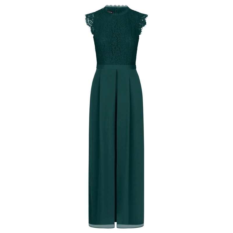 Apart Jumpsuit Overall mit Spitzenoberteil grün