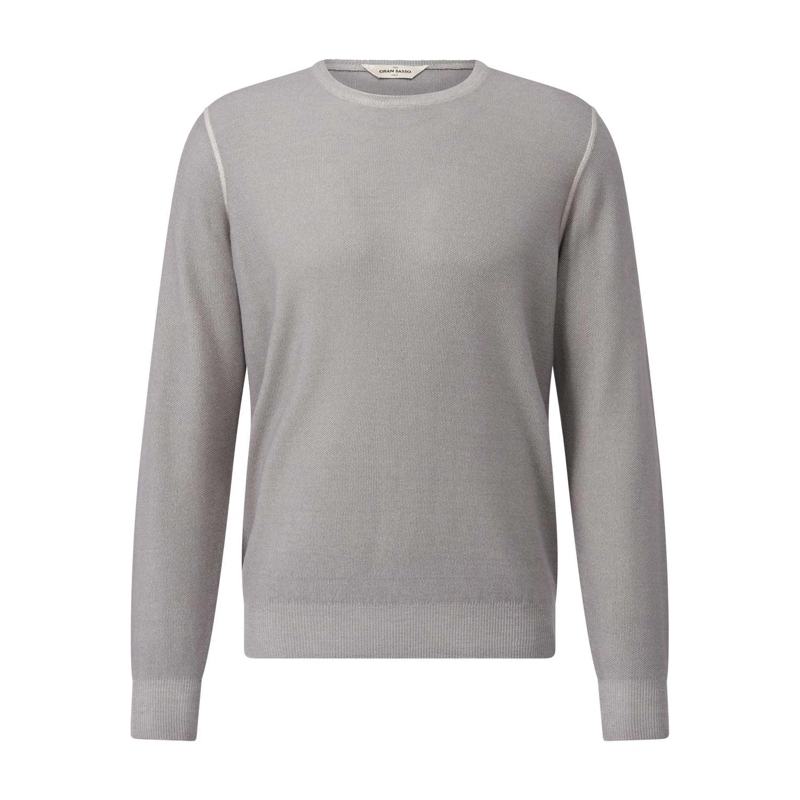 Gran Sasso  Feiner Strickpullover aus Schurwolle Grau