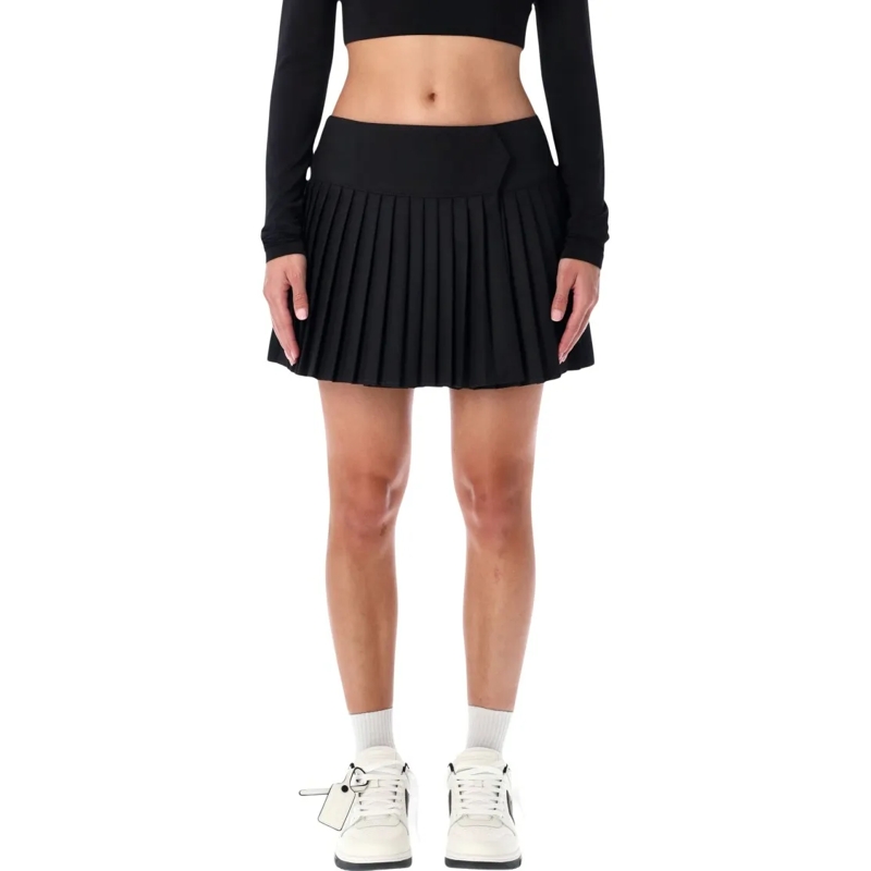 Off-White Minirock Big Bookish Pleated Skirt With Logo Black