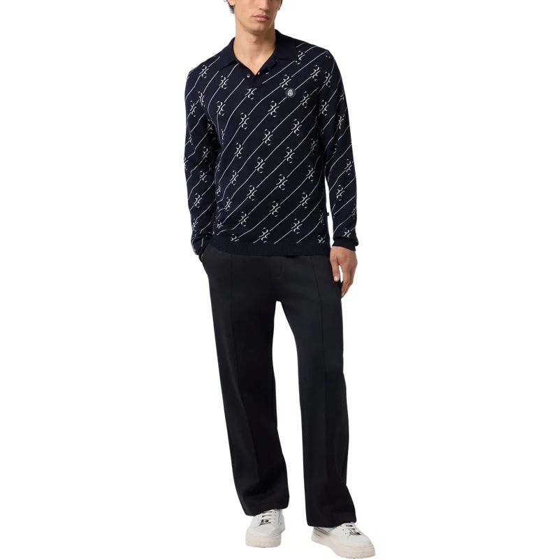 BILLIONAIRE Top Polo Longsleeve All-Over Bb schwarz(Image 4)