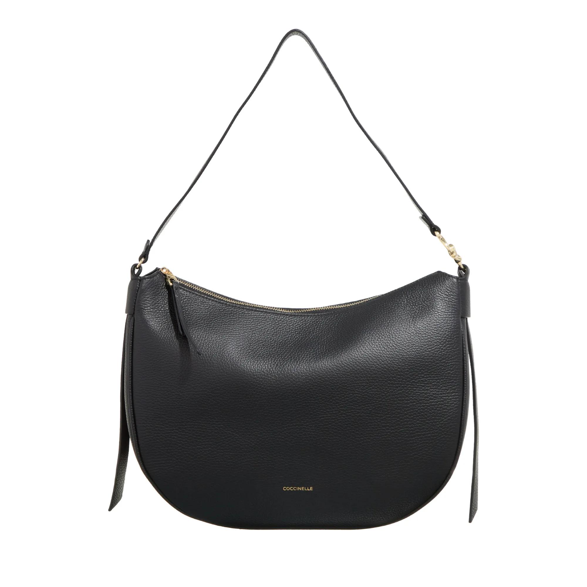 Coccinelle Hobo Bags - Coccinelle C-Easy - Gr. unisize - in Schwarz - für Damen - aus Textil & Leder & Leder
