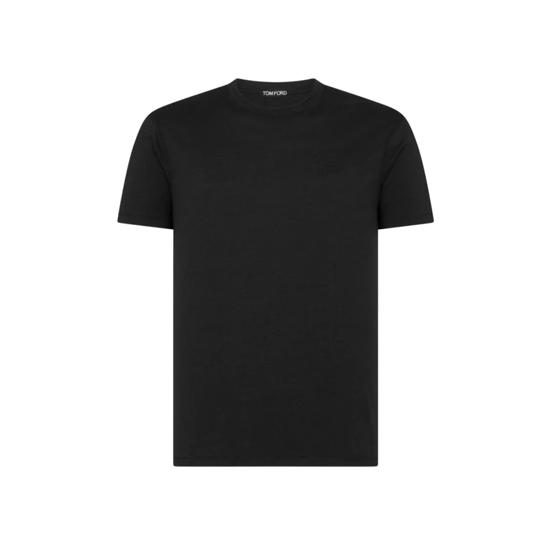 Tom Ford T-Shirt Crew Neck Plain Black T-Shirt Black