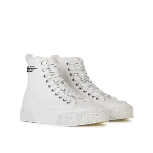 Marc Jacobs 'The High Top' White Tela Sneakers White sneaker haut de gamme