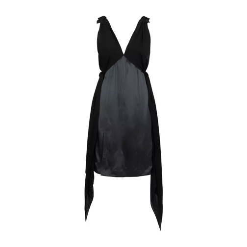 Bottega Veneta Black Fluid Silk Midi Dress Black 