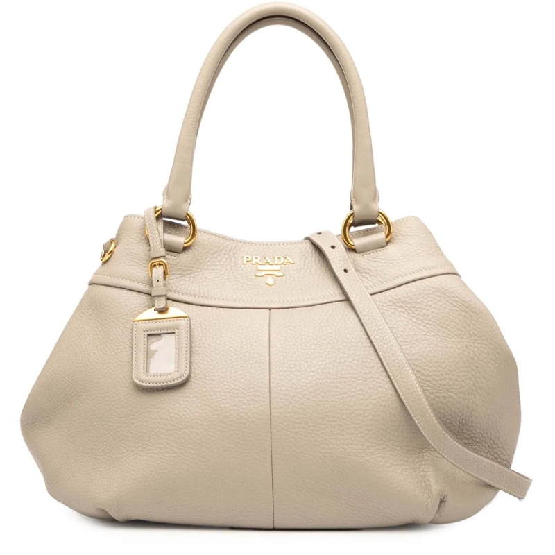 Prada Sac à bandoulière Vitello Daino Open Convertible Tote braun