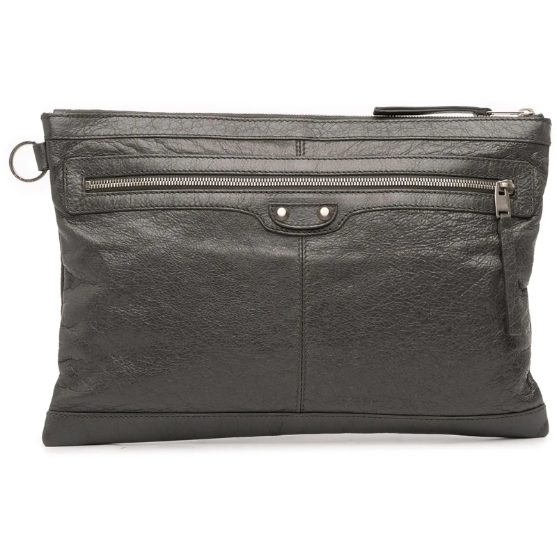 Balenciaga Clutch Lambskin Motocross Classic Clip L Clutch schwarz