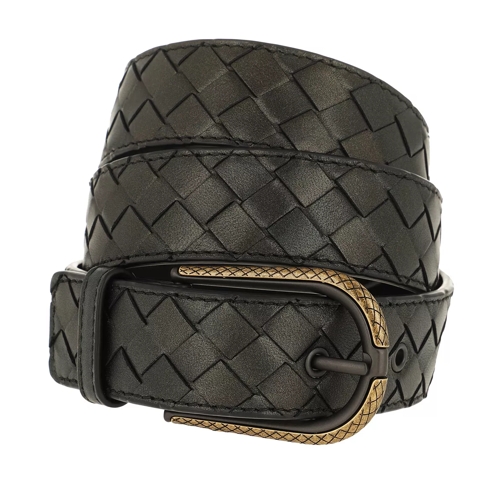 Bottega Veneta Intrecciato Belt Dark Bronze/Nero Leather Belt