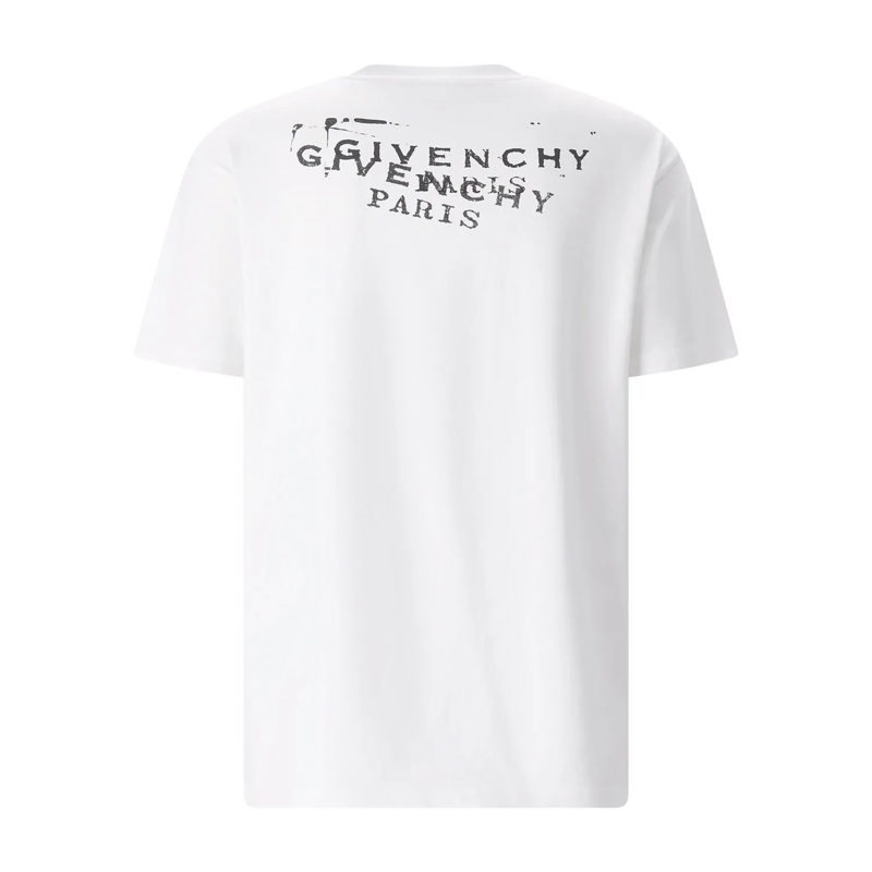 Givenchy T-Shirt Cotton T-Shirt With Distressed Logo Prints White(Image 5)