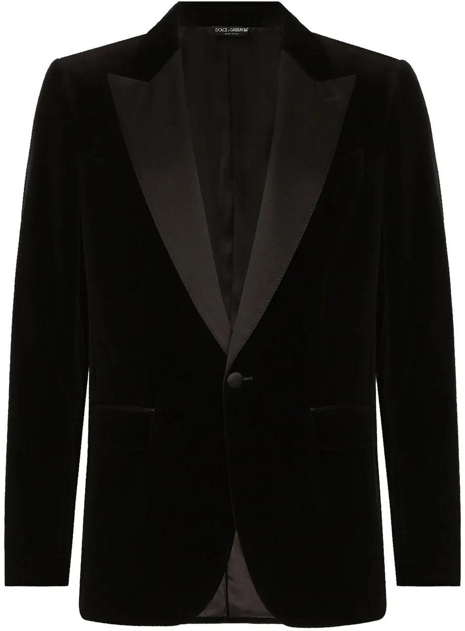 Thumbnail - Dolce&Gabbana - Dolce & Gabbana Tuxedo Velvet Jacket - Größe 52 - black