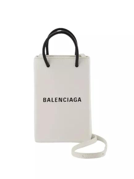 Balenciaga Handyhüllen - Phone Holder - Leather - White - Gr. unisize - in Weiß - für Damen