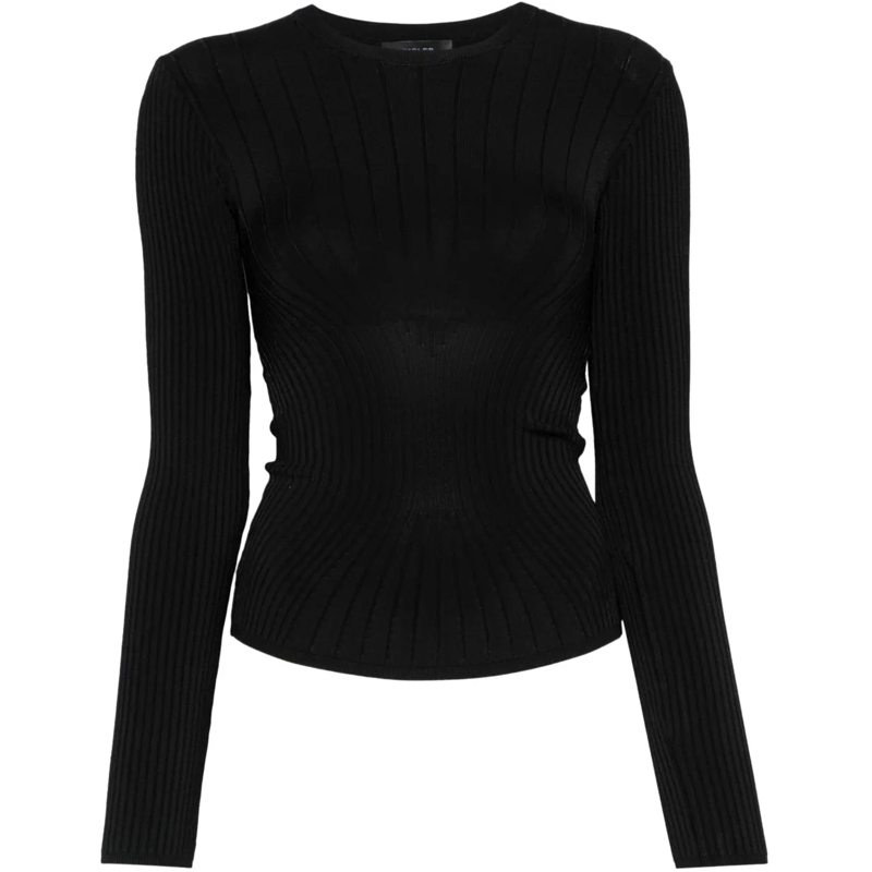 Mugler T-Shirt Top Black schwarz