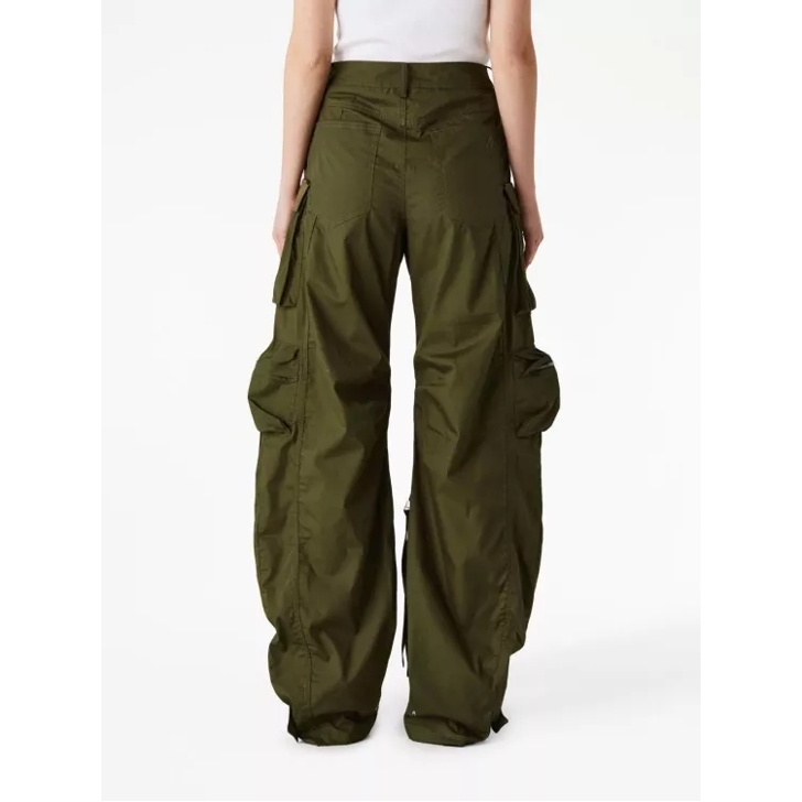 The Attico Wide Leg Cargo Pockets Green