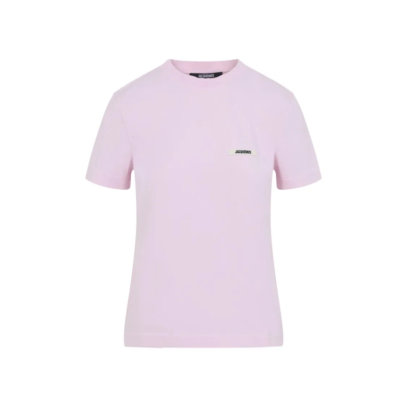 Jacquemus T-shirt Minimalist Cotton T-Shirt With Logo Patch Pink