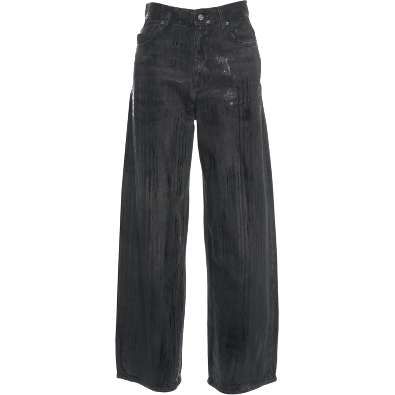 LIU JO Jeans à jambe droite Wide leg jeans schwarz