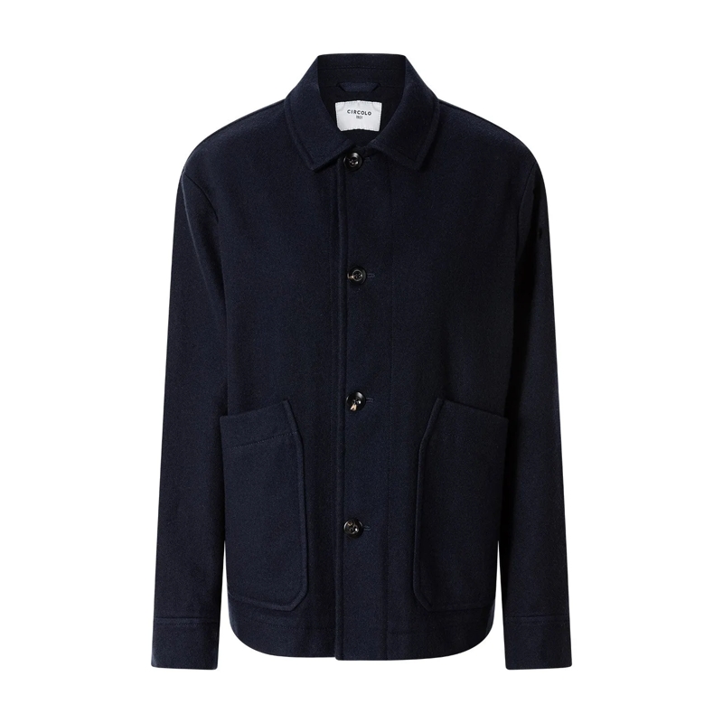 fashion veste Jacke aus Schurwoll-Mix dunkelblau