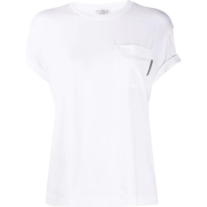 Brunello Cucinelli T-Shirt girocollo m/corta white weiß