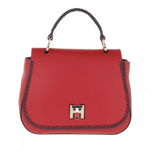 Tommy Hilfiger TH Twist Leather Crossover Lacing Tango Red Crossbody Bag