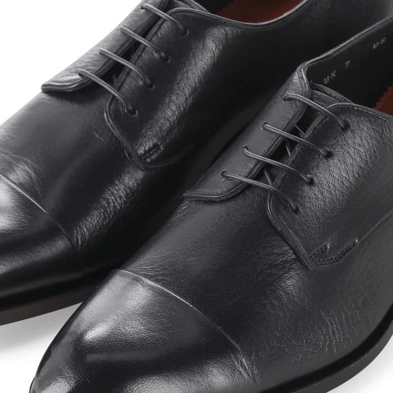 Santoni Chaussures à lacets Schnürschuhe aus Leder schwarz(Image 3)
