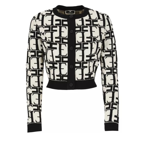 Elisabetta Franchi Cardigan With Monogram Black 