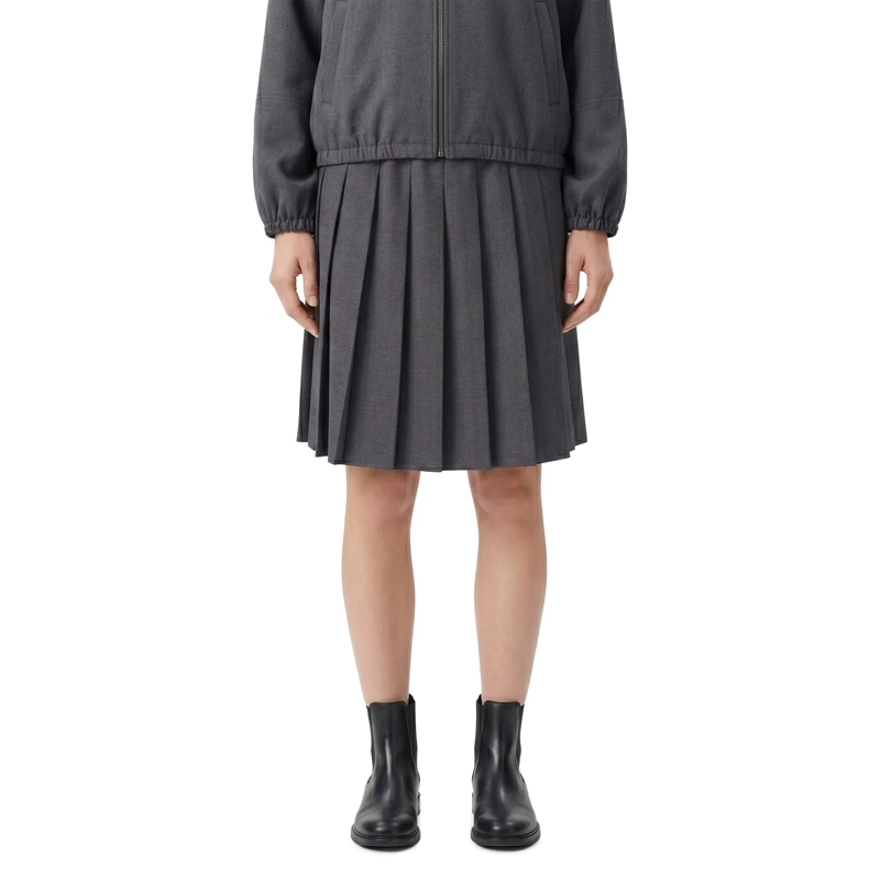 Fabiana Filippi Maxirok Plissierter Midirock aus Wolle grau(Image 2)