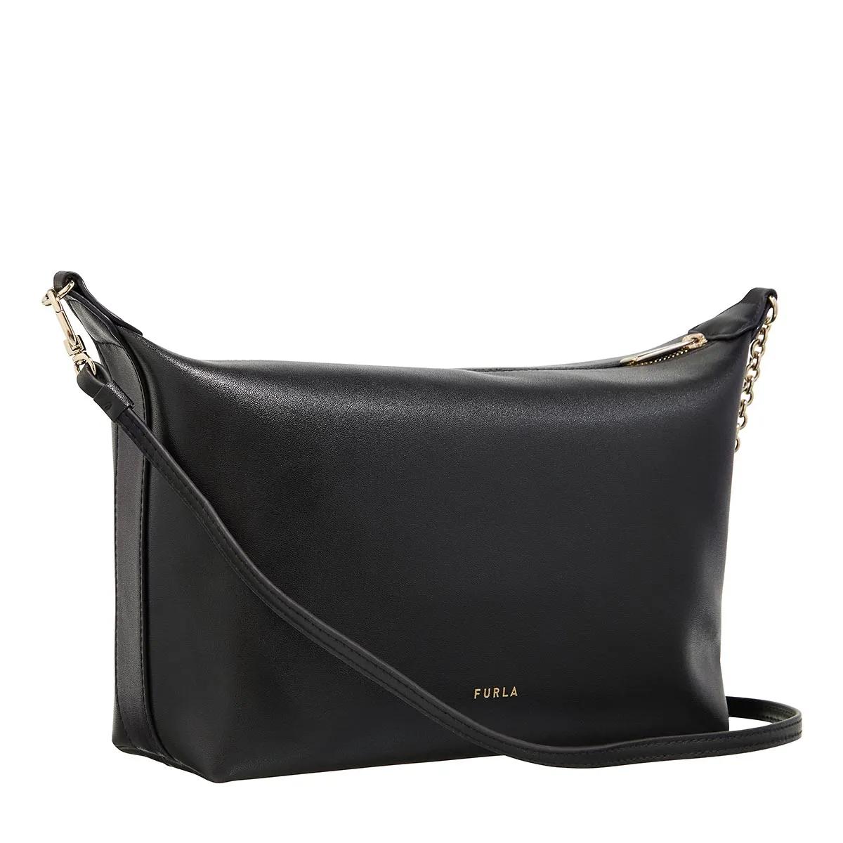 Furla Zwarte Schoudertas met Kettingband Black Dames