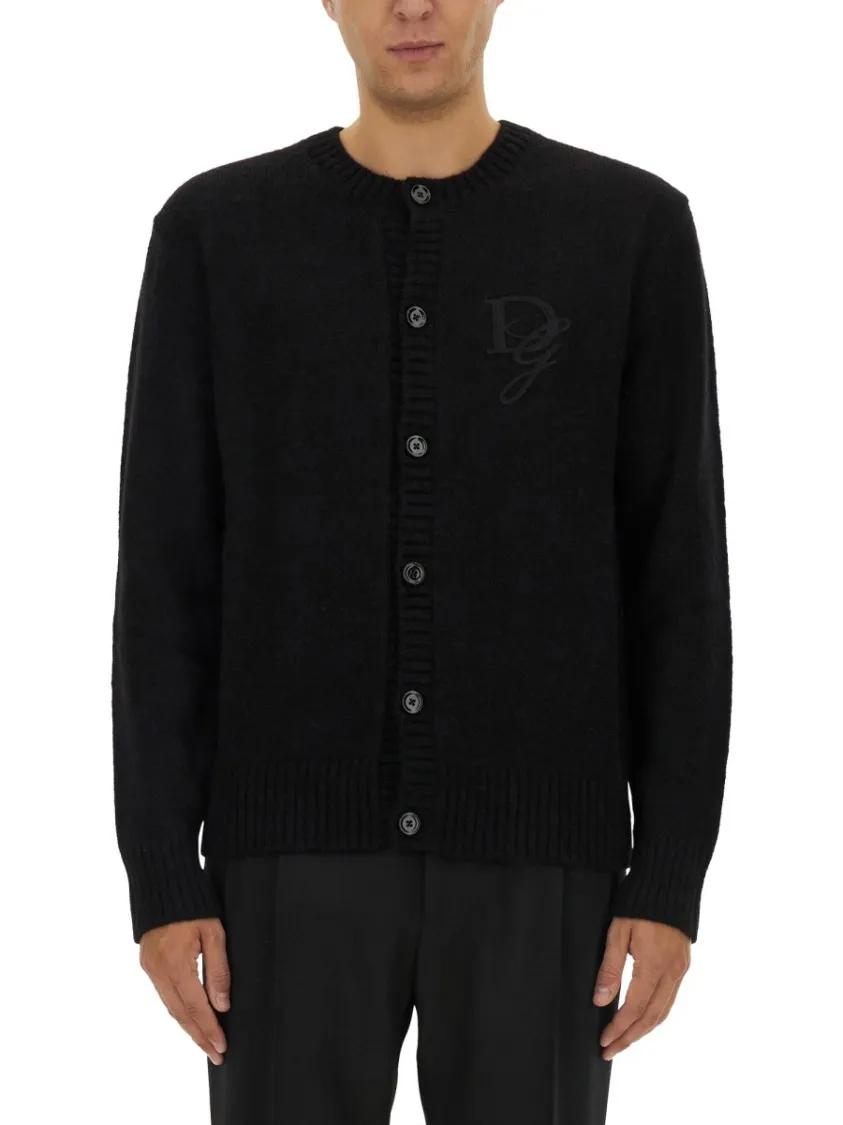 Thumbnail - Dolce&Gabbana - Cardigan With Logo - Größe 48 - schwarz
