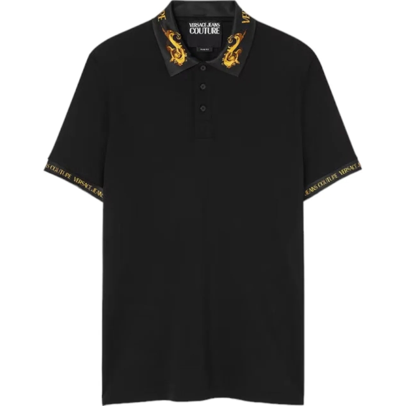 Versace Jeans Couture Polo shirt Versace Jeans Couture Polo Watercolor Collar Black schwarz