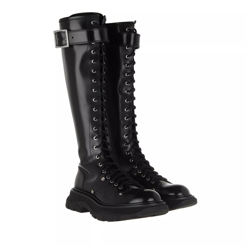 Alexander McQueen Tread Lace Up Boot Black Stivale