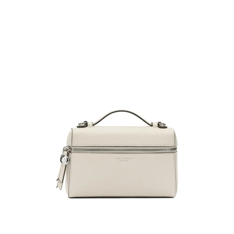 Tory Burch Sac à bandoulière Textured Leather Handbag With Structured Finish An Grey