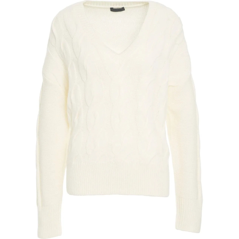 LIU JO  Sweater with cable knit pattern weiß