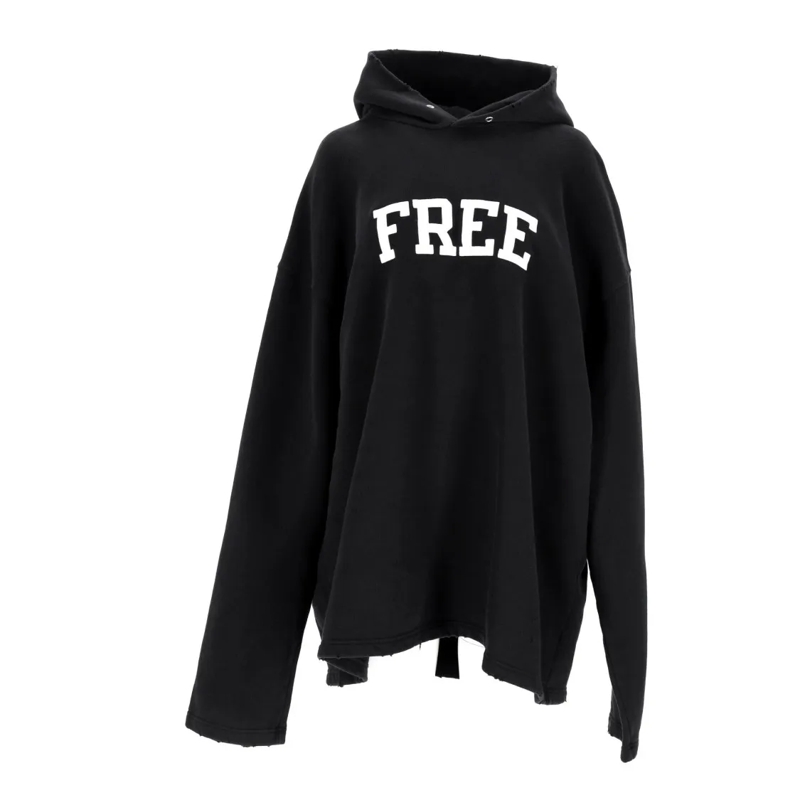 Balenciaga  Black Free No Rib Hoodie Black
