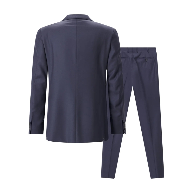 Canali Hosenanzug Anzug aus Wolle blau(Image 3)