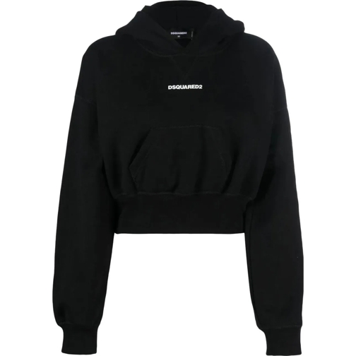 Dsquared2 T-Shirts Attached Cap Cropped Hoodie schwarz