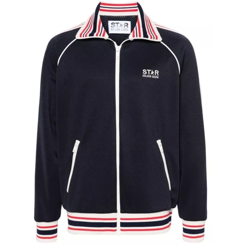 Golden Goose Navy Blue Stripe-Detail Jacket Blue 