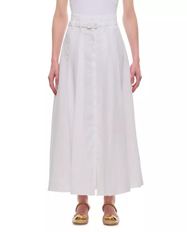 Gabriela Hearst - Dugald Midi Cotton Skirt - Größe 42 - white