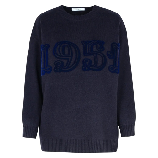 Max Mara Pull 'Fido' Blue Cashmere Blend Sweater Blue